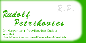 rudolf petrikovics business card